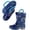 Blue, variant on Waterproof Boots for Kids Shark Print Glossy Rubber Mid Calf Rain Boots Anti Slip Jumping Outdoor Rain Shoes with Easy Pull Carry Handles