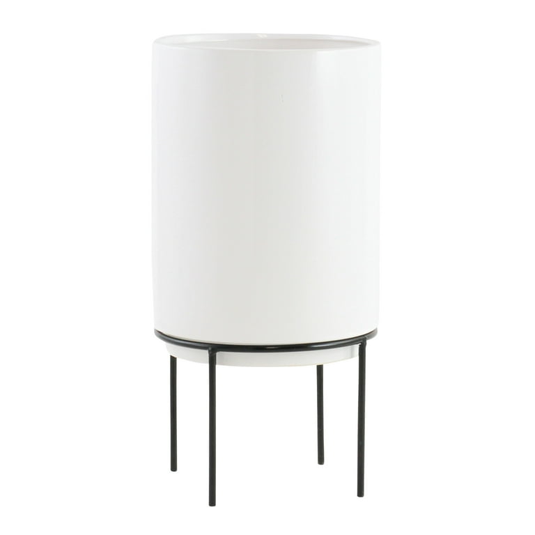 Jemina Mid Century Ceramic Planter - White Jemina Mid Century Ceramic Planter - White