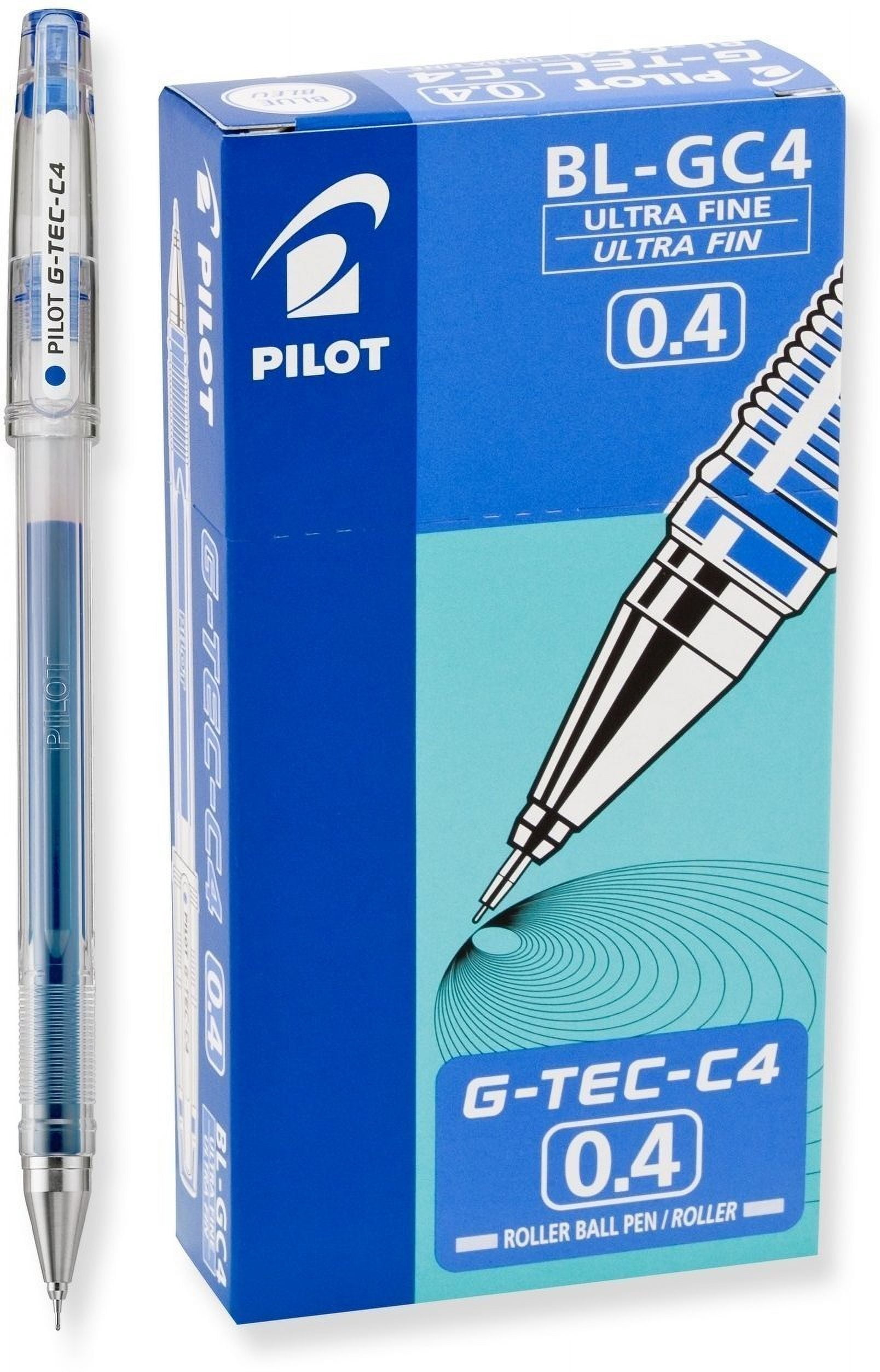 Pilot G-Tec-C4 Gel Rolling Ball Pens, Ultra Fine Point Bundle, 1 Dozen Blue, 1 Dozen Black