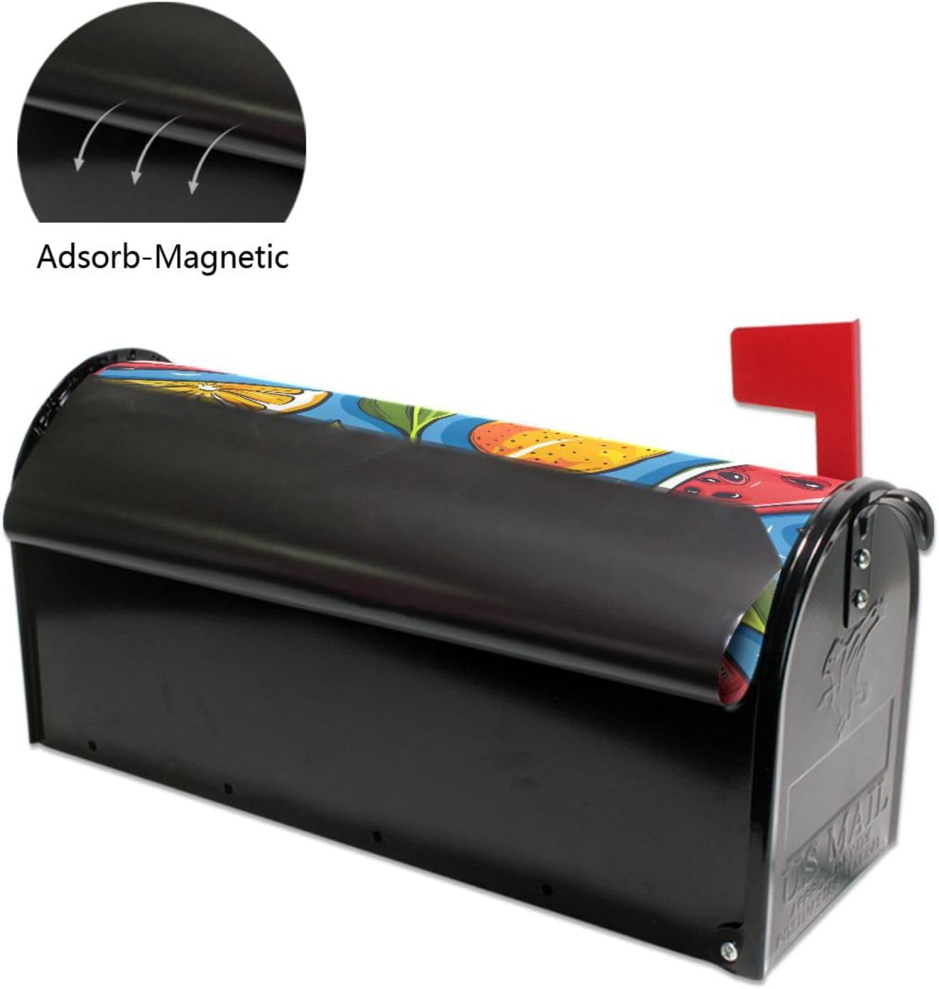 Watermelon Strawberry and Orange Magnetic Mailbox Cover MailWraps Garden Yard Home Decor for Outside Standard Size-18"x 20.8"\u2026