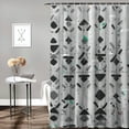 thumbnail image 2 of Creowell Shower Curtain Modern Trendy White and Grey Boho Waterproof Machine Washable Fabric Bathroom Decor Bath Curtains with Hooks White, 2 of 7