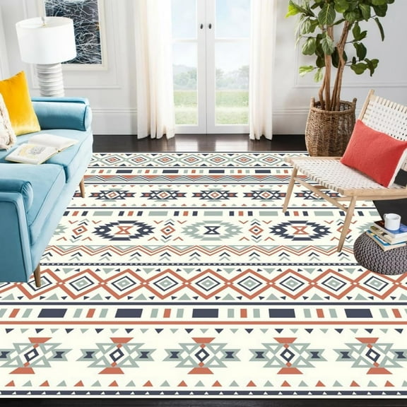 Brown Beige Grey Bohemian Tribal Area Rugs Ultra Soft Washable Moroccan Geometric Rug For Living Room Bedroom Aztec Print Diningroom Office Floor Carpets 5x7ft