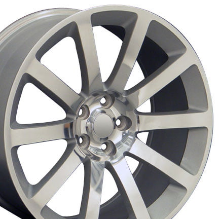 OE Wheels 22 Inch Fits Chrysler 300 Challenger SRT8 Charger SRT8 Magnum 300 SRT Style CL02 22x9 Rims Silver Machined