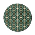 thumbnail image 1 of Minimalist Mouse Pad for Computers, Vintage Diamond Shaped Crossed Mosaic Lines Trippy, Round Non-Slip Thick Rubber Modern Gaming Mousepad, 8" Round, Pale Yellow Jade Green, by Ambesonne, 1 of 2