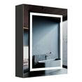 thumbnail image 2 of Hironpal LED Medicine Cabinet with Lights,24x30 Inch Lighted Medicine Cabinet with Mirror,Wall Mounted Bathroom Mirror Cabinet with Defogger,Dimmer,Black, 2 of 9