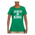 thumbnail image 2 of Jesus Is King Bible Scripture | Womens Christian Graphic T-Shirt, Kelly, Large, 2 of 3