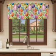 thumbnail image 6 of Easter Colorful Eggs Curtain Valances for Windows, Kitchen Valance Window Treatments Panel 2 Pack, Spring Floral Polka Dot Green Striped Rod Pocket Short Curtains for Bathroom Bedroom 42 x 18 Inch, 6 of 8