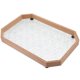 thumbnail image 2 of Wooden Glass Serving Tray with Light Brown Flower Pattern for Storage and Decorative Use 7.8 Inches, 2 of 5