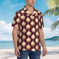 thumbnail image 2 of Lsque Golden Christmas Balls pattern Hawaiian Shirt for Men, Unisex Summer Beach Casual Short Sleeve Button Down Shirts-3X-Large, 2 of 9