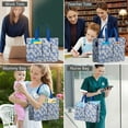 thumbnail image 6 of Daisy Canvas Tote Bag for Women with Compartments, Large Cute Floral Teacher Student Shoulder Bag Nurse Purses Crossbody Bags Work Laptop Book Bag Satchels Handbags, 6 of 6