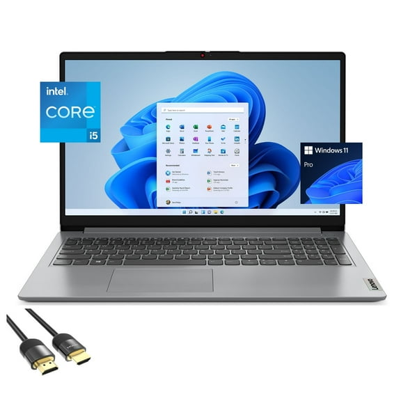 Lenovo IdeaPad 1i Laptop for Business & Student, 15.6 FHD Display, 12th Gen Core i5-1235U, 8GB RAM, 256GB PCIe SSD, WiFi 6, Keypad, Long Battery Life, SD Card Reader, USB-C, Mytrix HDMI, Win 11 Pro