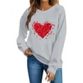 thumbnail image 6 of Valentine's Day Sweatshirt Women Oversized Comfy Heart Graphic Pullover Soft Casual Crewneck Gray,Size XS, 6 of 6