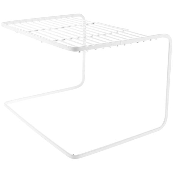 HEMOTON Multi-Layer Office Storage Organizer with Router Holder, 28x22.5x18.2CM, White Desk Shelf Rack for Home and Office
