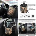 thumbnail image 5 of Xoenoiee Deer US Flag 15 Pack Car Seat Cover Set with Steering Wheel Cover Seat Belt Strap Cover Garbage Cans Air Vent Pouch Rearview Mirror Cover Cup Coasters Keychain Fit for SUV Trucks Vans Sedans, 5 of 7