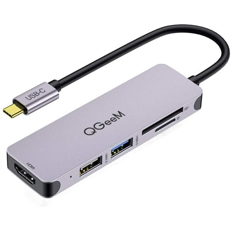 axGear USB C Hub HDMI Adapter, QGeeM 5 in 1 USB Type C Thunderbolt 3 ...