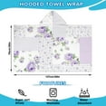 thumbnail image 2 of Pioneer Flower Floral Print Pattern Hooded Bath Towel，50"x30" for Ages 3 To 12 Kids, Quick Dry Lightweight Soft Microfiber Hood Beach Towel Cover Up for Kids, 2 of 7