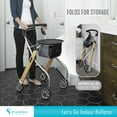 thumbnail image 3 of Stander Let's Go Rollator, Indoor Rolling Walker with Four Wheels and Tray, Red, 3 of 7