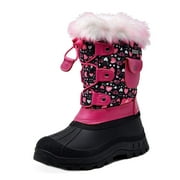 Dream Pairs Kids Boys Girls Warm Snow Boots Insulated Waterproof Winter Ski Boots KSNOW BLACK/PINK Size 12