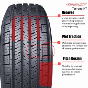 Finalist TERRENO HT 265/65R18 114H All Season Highway Terrain Tire 265/65/18 (Tire Only) Sansujyuku sansujyuku.com