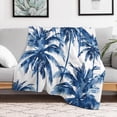 thumbnail image 5 of Indigo Blue Palm Tree Blanket Navy Blue Palm Tree Soft Warm Throw Blankets 30"x40" Flannel Cozy Warm Plush Lightweight Throw Blanket for Couch Bed Sofa Gift Idea, 5 of 6