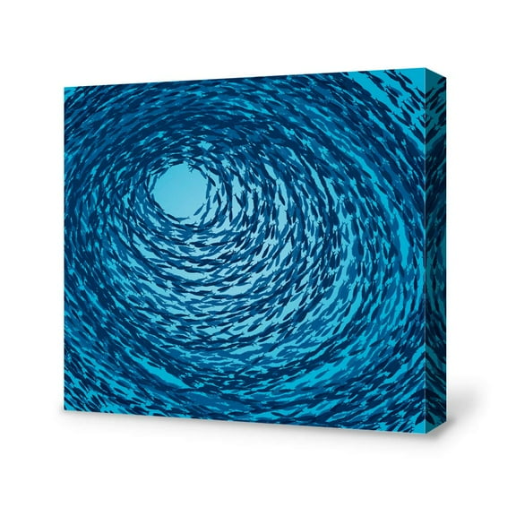 wall26 Canvas Wall Art A School of Fish Pictures Home Wall Decorations for Bedroom Living Room Paintings Canvas Prints Framed - 12x12 inches