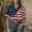 Red, variant on WCJM Women's Fourth of July 250th Printed Top Flag Button Up Long Sleeve Ruffled Cuffs Pleated Loose Fit(Watermelon Red,S)