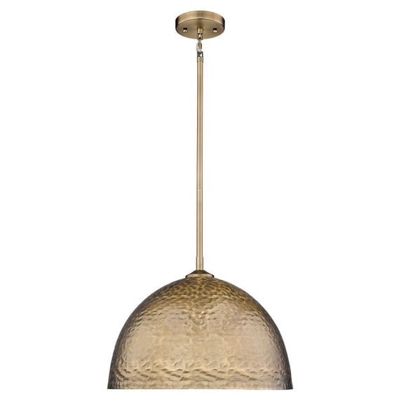 Golden Lighting Shepard 1-light Pendant in Modern Brass and Modern Brass shade