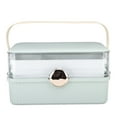 thumbnail image 2 of Large Capacity Makeup Storage Box With Handle Lid, Plastic Cosmetic Organizer Organzier For Vanity, 2 of 8