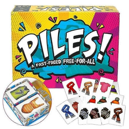 Piles Card Games 2024 New, A Fast-paced Free-for-All Board Game, Family Game Night Party Memory Games, for youngster & Adults, 10 Mins