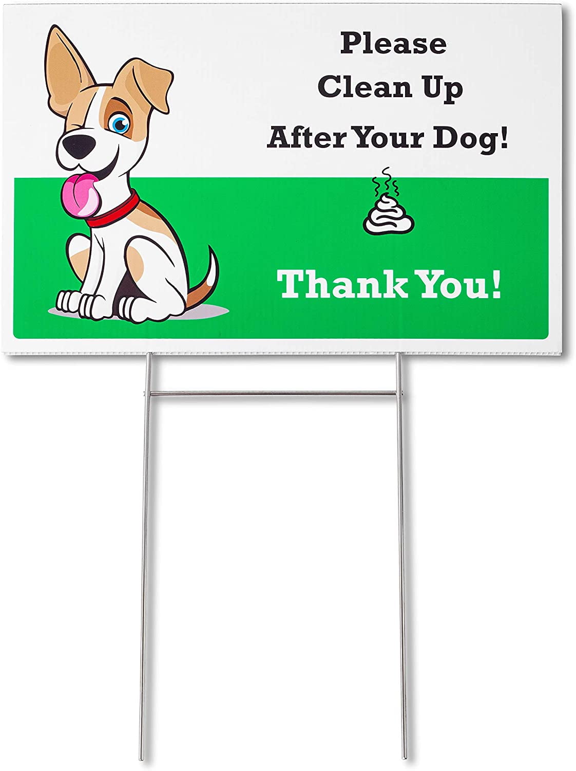 NO DOG POOP ZONE  8"X12" Plastic Coroplast Sign with Stake  NEW 