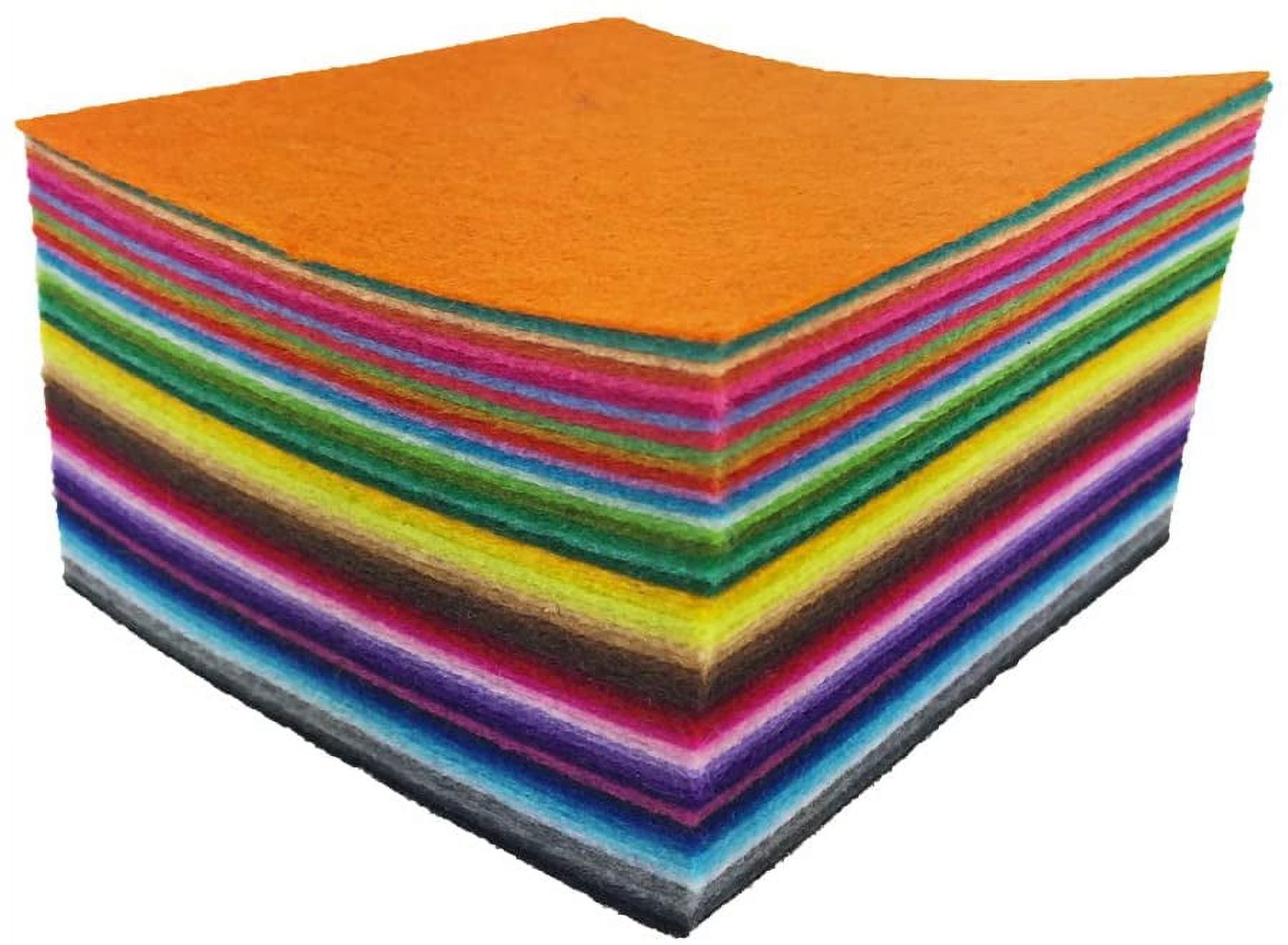 4 x 4 inches (10 x10cm) Assorted Color Felt Fabric Sheets Patchwork Sewing DIY Craft 1mm Thick with Sewing Kit for Choice (Felt only, 48pcs)