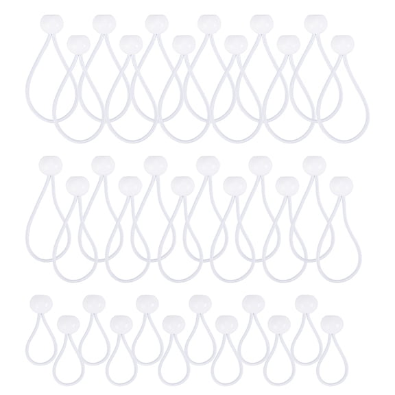 1 Set Ball Bungee Tie Down Cords for Tarp Canopy Shelter Wall Pipe White 36pcs/set