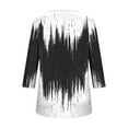 thumbnail image 6 of JTZGDY Flowy Tunic Shirts for Women Dressy Casual Floral/Tie Dye Gradient/Color Block Print Ruched Pleated 3/4 Sleeve Crew Neck Pullover Tops Trendy Cozy Blouses Black#02 S, 6 of 7