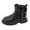 Black, variant on Kids Stylish Ankle Booties Girls Chic Cozy Short Boots Girls Spring Autumn Winter Plus Velvet Warm Side Zipper Short Boots Soft Bottom Non Slip All Cotton Shoes Boots