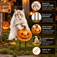 thumbnail image 2 of Halloween Garden Stake, Ghost Cat with Pumpkin, Metal Yard Decor, 2 of 4