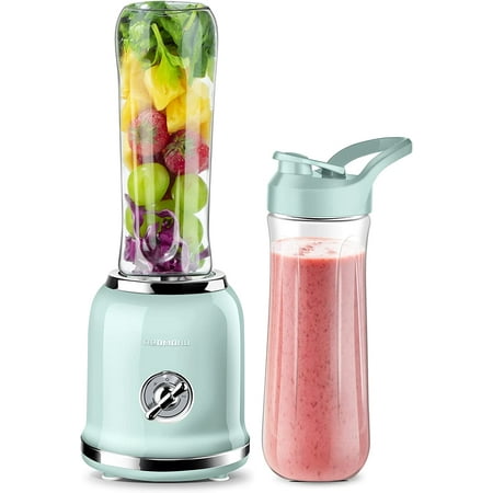 

Personal Blender Powerful Smoothie Blender with 2 Portable Bottle 2 Speed Control & Pulse Function 6 Stainless Steel Blades BPA Free (Green)