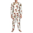 thumbnail image 3 of Daiia Mushroom for Men's Long-Sleeved Pajama Set – Soft & Comfortable Sleepwear Button-Up Pajamas Cozy Lounge Wear-XX-Large, 3 of 7