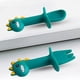 thumbnail image 5 of Juego de tenedor y cuchara de metal para niños pequeños con diseño de borde seguro, utensilios de entrenamiento de autoalimentación para niños pequeños, mango ergonómico de fácil agarre, protectores, 5 of 5