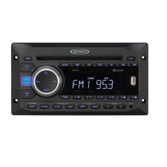 ASA Electronics Radio JWM452 Automobile; AM/FM/Bluetooth Prêt avec Audio en Diffusion en Continu A2DP/AVRCP; avec Lecture DVD/CD-R/RW/MP3; Panneau LCD Rétroéclairé LED Blanc avec Boutons LED Bleus; avec Réveil