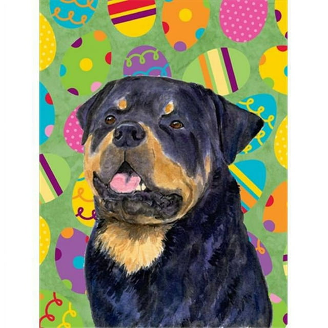 Carolines Treasures SS4869GF 11 x 15 Po Rottweiler Easter Eggstravaganza Drapeau-Jardin Taille