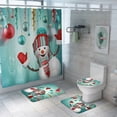 thumbnail image 5 of Pretty Comy Santa Claus Christmas Snowman Shower Curtain Set Bath Mats Rugs For Bathroom Decor, 5 of 6