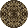 thumbnail image 1 of Ahgly Company Indoor Round Patterned Black Bean Brown Area Rugs, 6' Round, 1 of 6