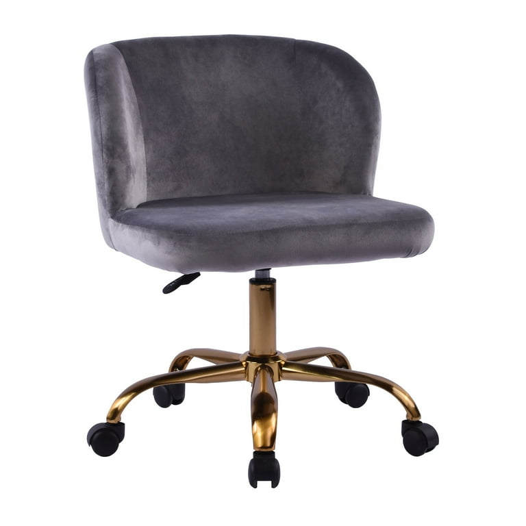 Impressions Vanity Rylee Swivel Vanity Chair with 360 Degree Rotation with Adjustable Height Dark Grey