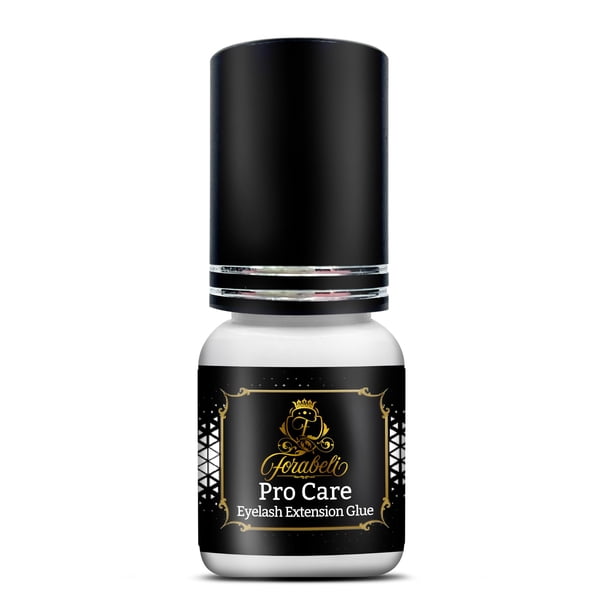 Pro Care Pegamento de extensión de pestañas extra fuerte 0.2 fl oz-Forabeli/1-2 segundos de tiempo de secado/retención - 8 semanas de potencia máxima de unión/adhesivo negro para extensiones semiperma