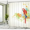 thumbnail image 5 of Ambesonne Summer Shower Curtain, Parrot Tree Branch Flora, 69"Wx84"L, Cream Red Green, 5 of 5