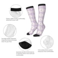 thumbnail image 3 of Fotbe Floral Purple Buffalo Plaid Calcetas Divertidas Estampadas para Hombre y Mujer, Calcetas de Algodón hasta la Rodilla para Caminar, Correr, Enfermería y Embarazo, 3 of 6