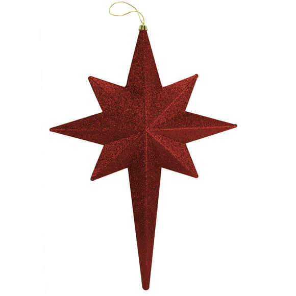 Christmas Central 20" Burgundy Glittered Bethlehem Star Shatterproof Christmas Ornament