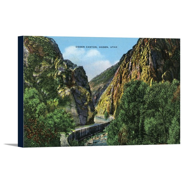 Ogden, Utah View of Ogden Canyon (18x11.25 Gallery Wrapped Stretched Canvas)