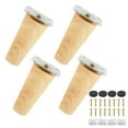 thumbnail image 1 of Patas de madera para muebles, Miuline, 4 piezas de 7,9 pulgadas, patas de madera para mesa, con placa de montaje y tornillos para sofá, cama, armario, sofá, chaise longue, bisel de 20 cm., 1 of 8