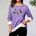 thumbnail image 1 of MHFRRA Hauts à Manches Longues pour Femmes Décontracté de Noël Col Rond avec Poche Épais Thermique TTTG, 1 of 4